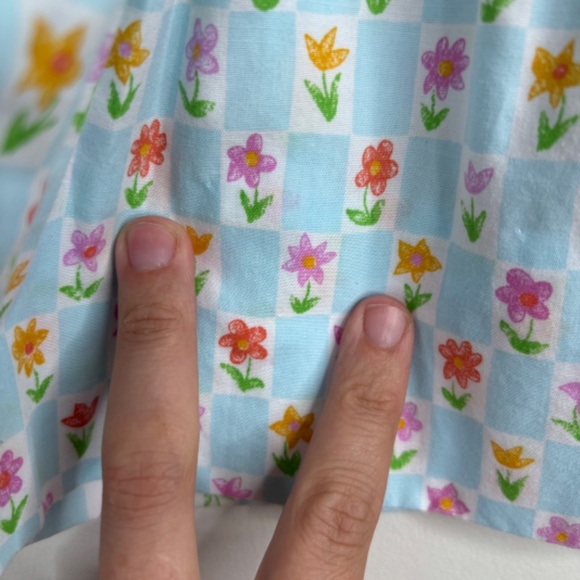 VTG 90s Carters Floral Dress 24M Flutter Cap Sleeve Cottage Babydoll Pinafore - Picture 5 of 10